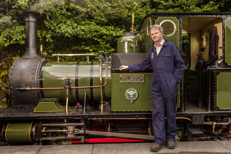 Paul Merton with a Steam Train on the TV show Driving Amazing Trains
